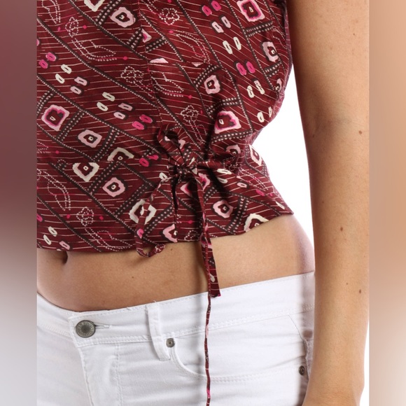 Isabel Marant Maroon Sleeveless 100% Silk Theo Blouse Mandarin Collar sz 34 - Picture 6 of 15